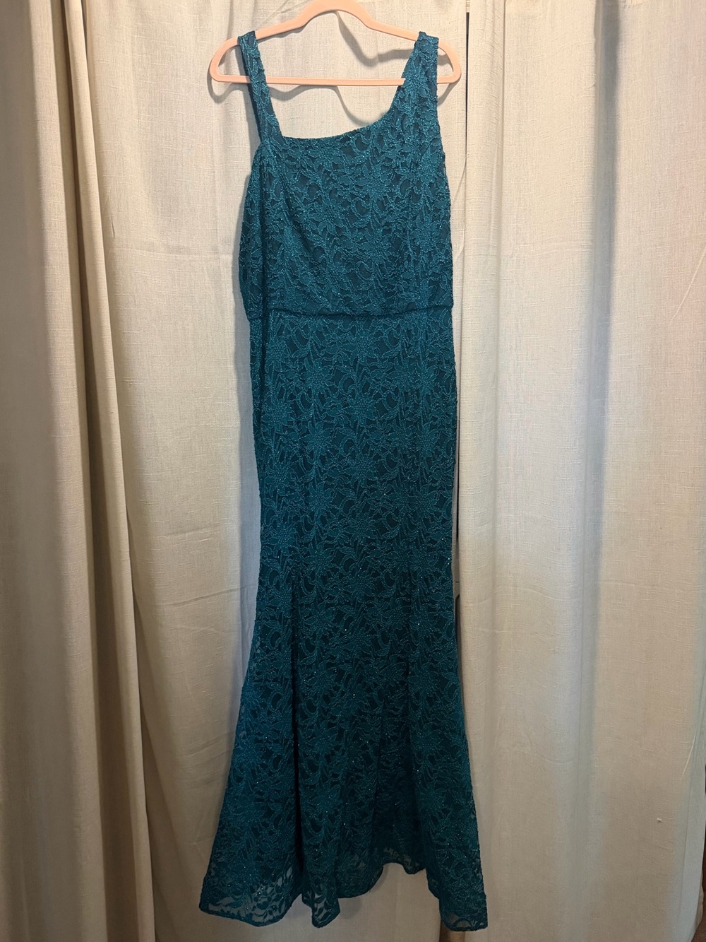 BCX Teal Lace Maxi Dress